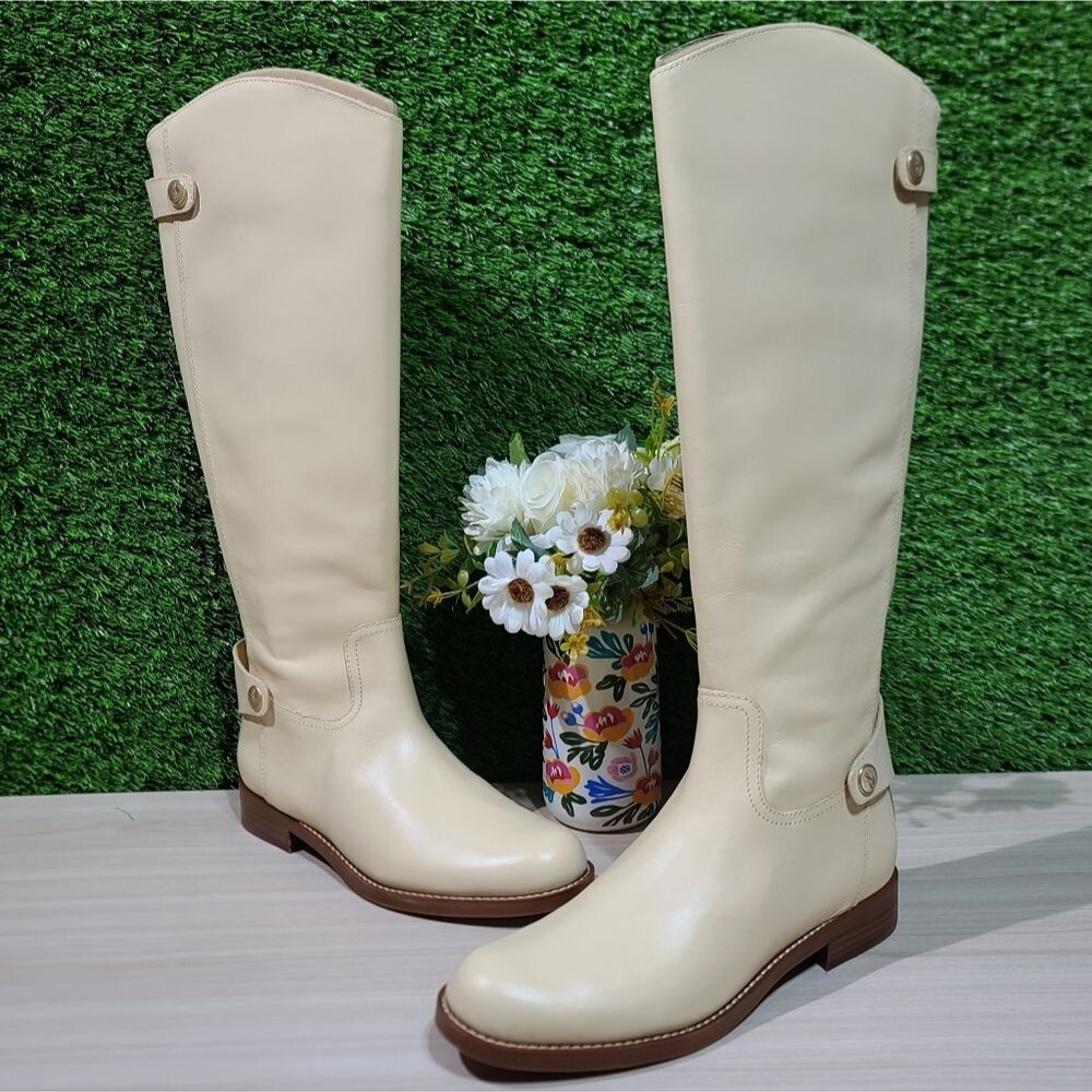 Sam Edelman Mikala Riding Boots - Eggshell US Women's 7.5M New
